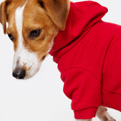 PET HALF SLEEVE FRENCH TERRY PARKA RED