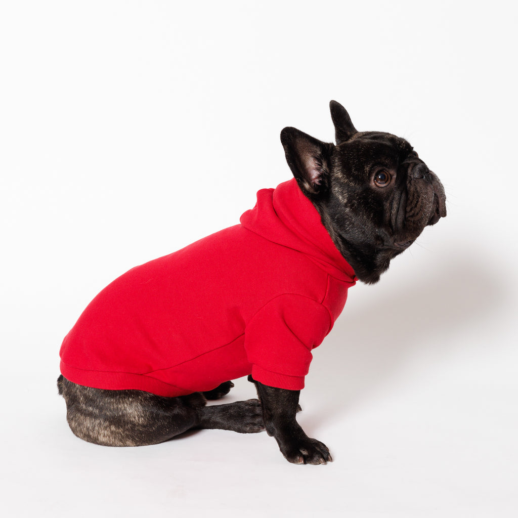 PET HALF SLEEVE FRENCH TERRY PARKA RED