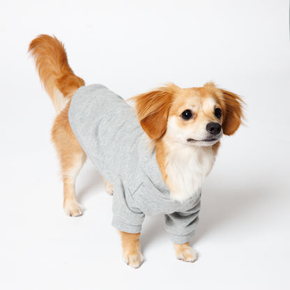 PET HALF SLEEVE FRENCH TERRY PARKA HEATHER GRAY