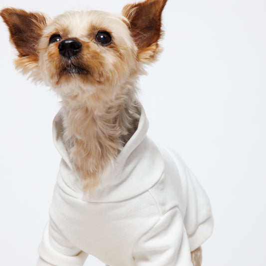 PET HALF SLEEVE FRENCH TERRY PARKA WHITE